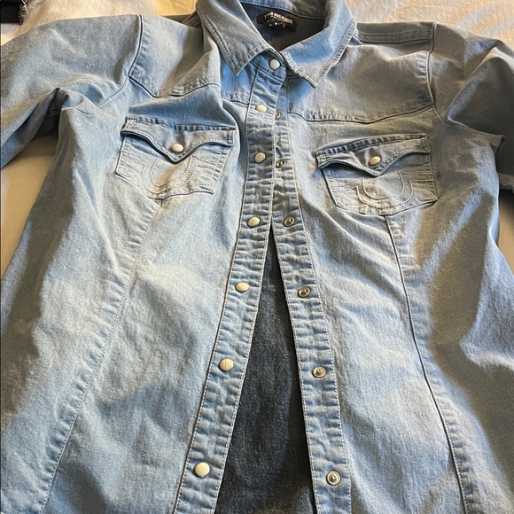 True Religion Faded Blue Denim shirt - Picture 1 of 9